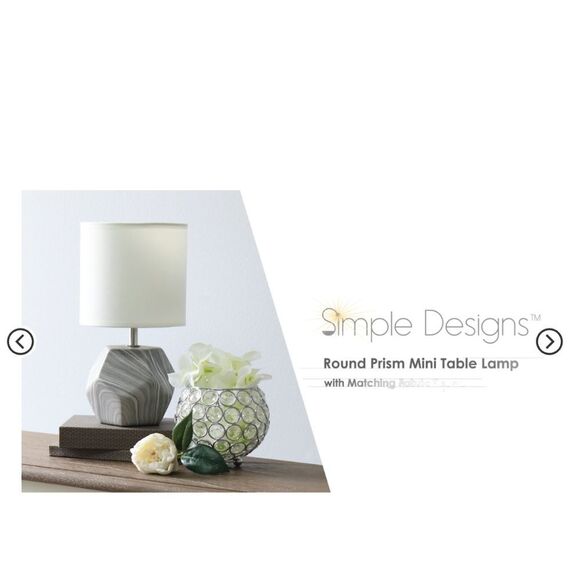 🆕🛋️Round Prism Mini Table Lamp  Gray And White Geometric - Picture 1 of 15
